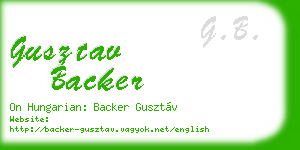 gusztav backer business card